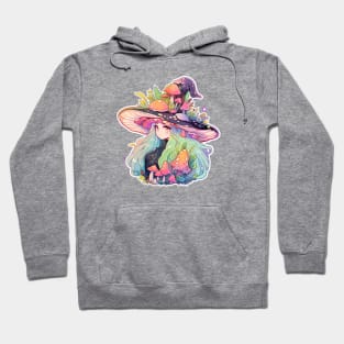 Pastel Goth Cute Mushroom Witch Hoodie